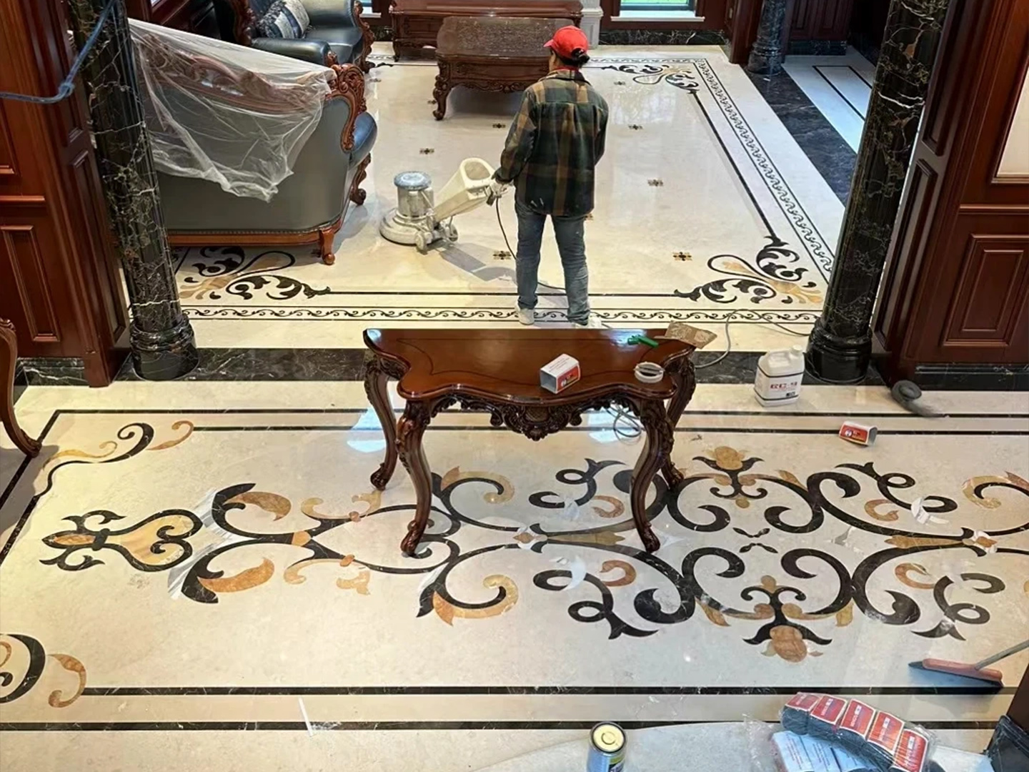 Ultraman Beige Waterjet Mosaic-2